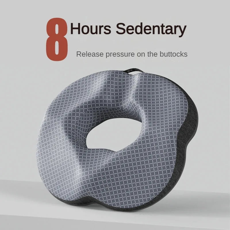 Memory Foam Donut Seat Cushion – Ergonomic Sitting Support Pillow for Office and Home Chairs