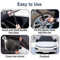 Thumbnail for Car Windshield Snow Cover, Custom-Fit For Car, Large Windshield Cover for Ice and Snow Frost with Removable Mirror Cover Protector, Wiper Front Window Protects Windproof UV Sunshade Cover WAMY235