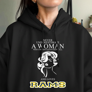 Never Underestimate A Woman Who Understand Football And Loves Rams Hoodie- Never Underestimate Sweatshirt- Custom Hoodies