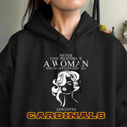 Never Underestimate A Woman Who Understand Football And Loves Cardinals Hoodie- Never Underestimate Sweatshirt- Custom Hoodies