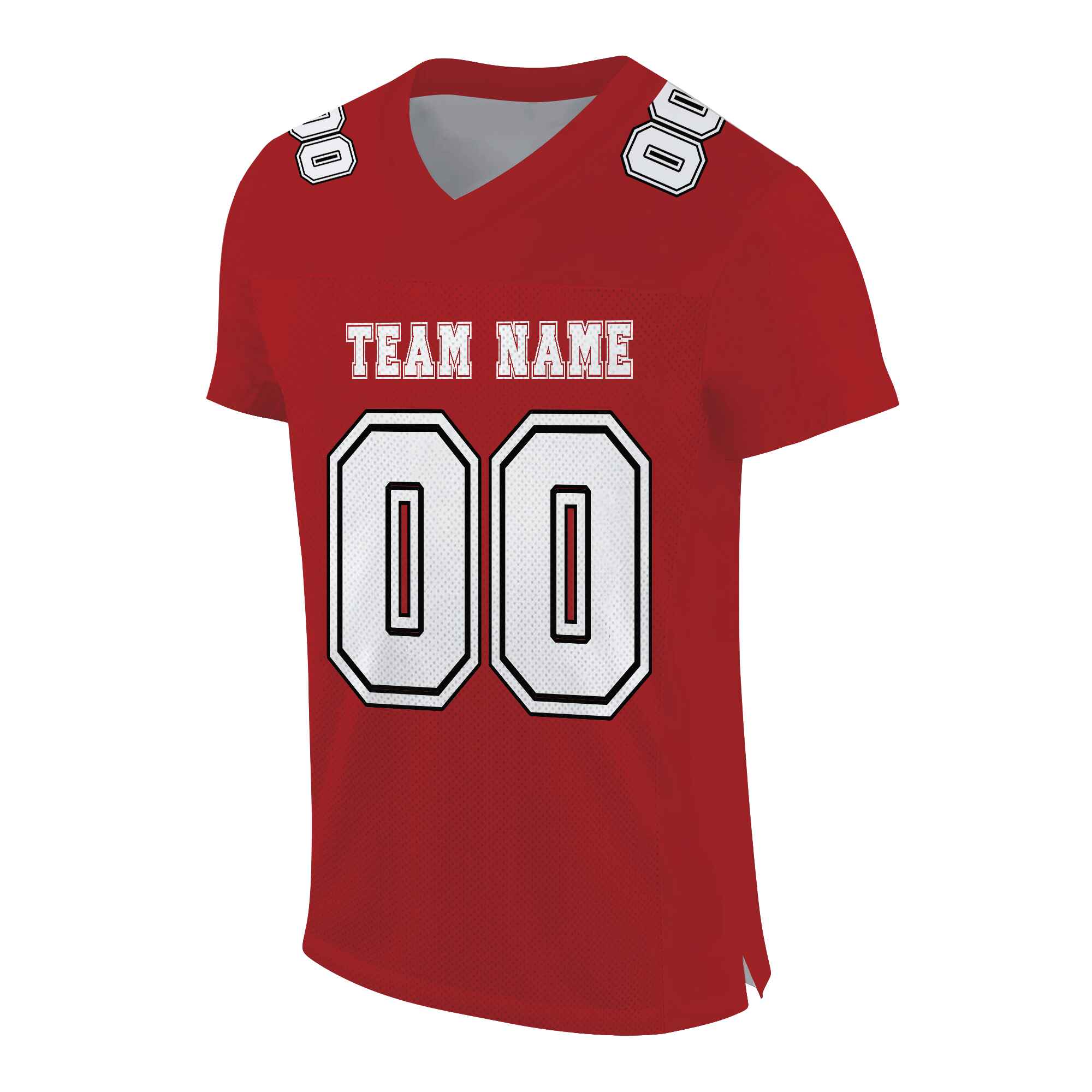Custom Red White-Black Mesh Authentic Football Jersey