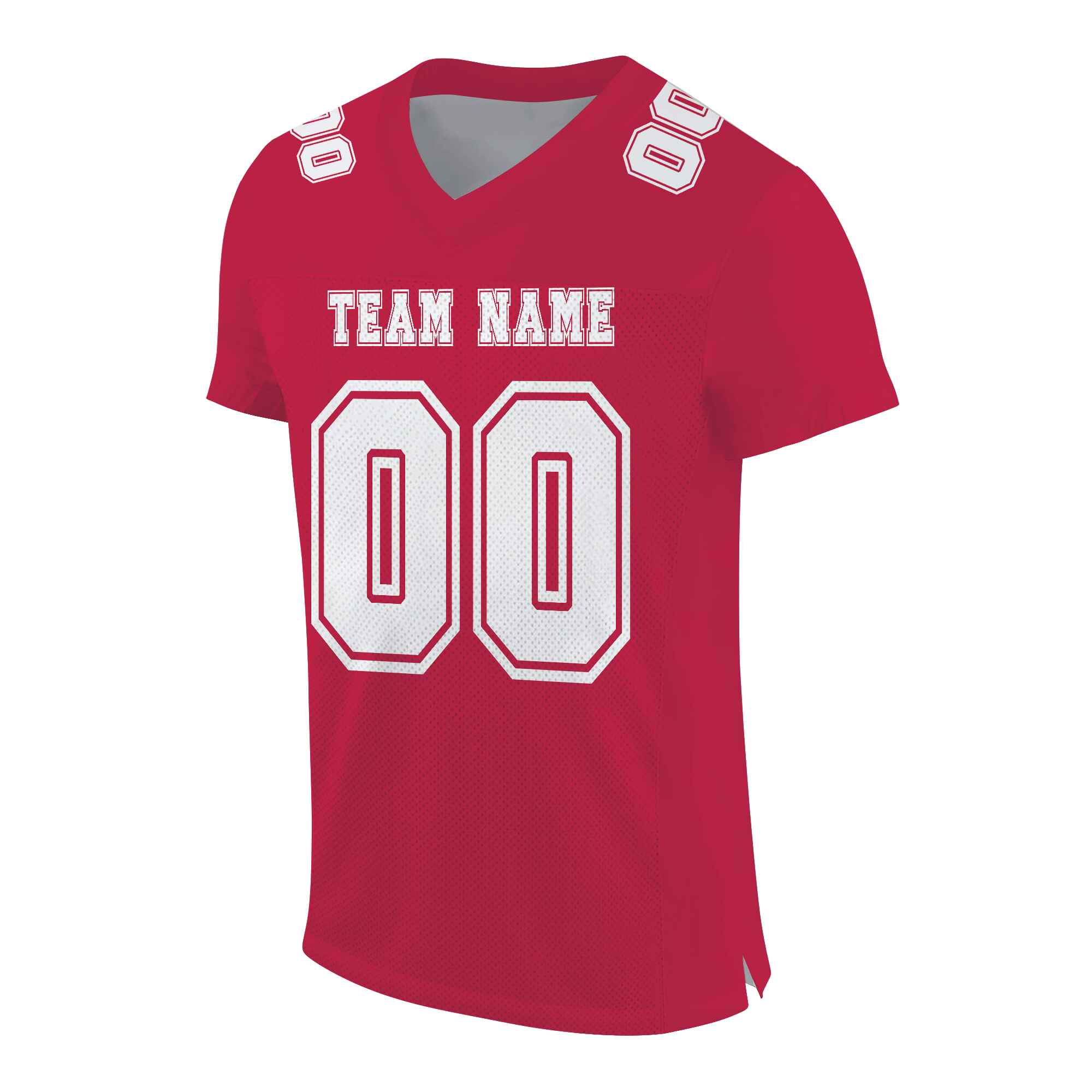 Custom Red White Mesh Authentic Football Jersey