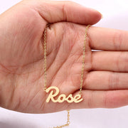 Personalized Stainless Steel Name Necklace - Rose Gold, Gold & Silver Pendant Jewelry, Custom Christmas Gift for Women