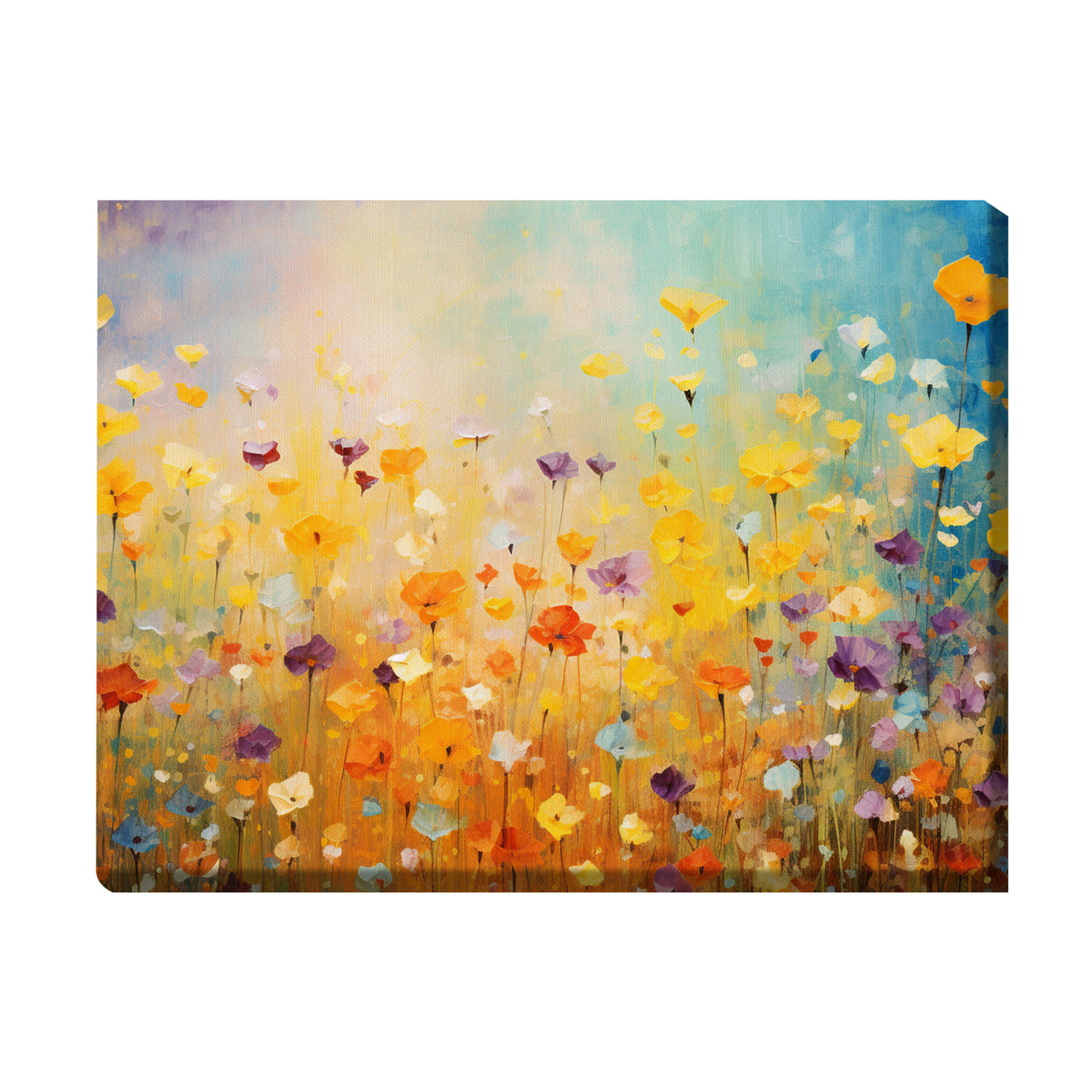 Wildflowers on Canvas, Colorful Wildflower Field Art Print 03, Minimalist Flower Wall Art, Abstract Wall Art, Watercolor flowers, Floral Print, Classic, Rustic Farmhouse, Wildflower Home Decor, Flower Painting Canvas, Floral Wall Art