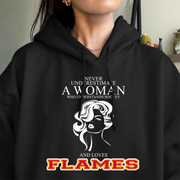 Never Underestimate A Woman Who Understand Hockey And Loves Flames Hoodie- Never Underestimate Sweatshirt- Custom Hoodies