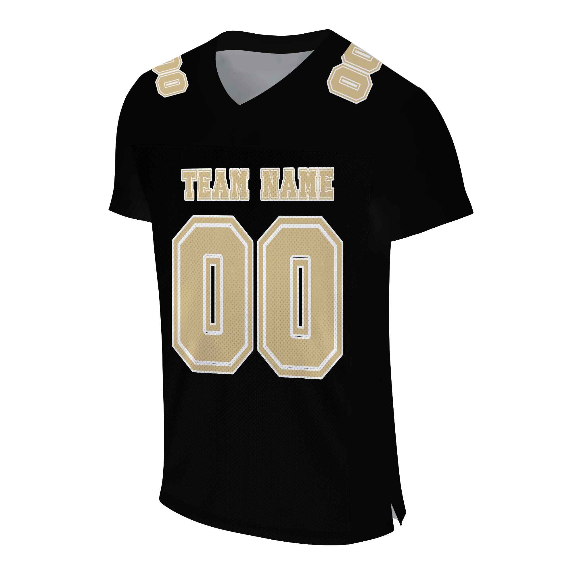 Custom Black Khaki Mesh Authentic Football Jersey