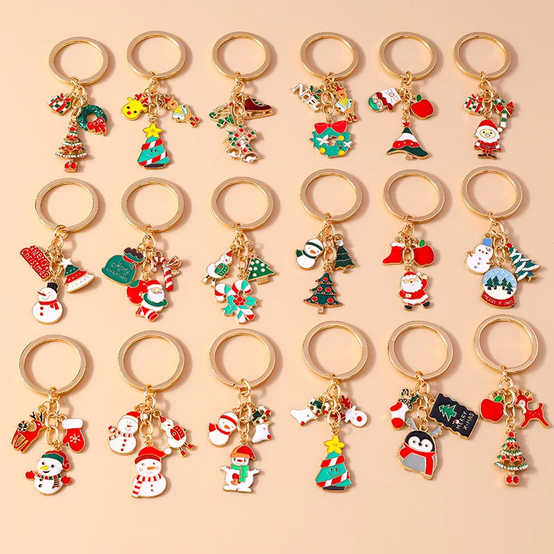 Fashion Merry Christmas Tree & Santa Claus Keychain – Car, Handbag, and Festival Gift for Women & Men