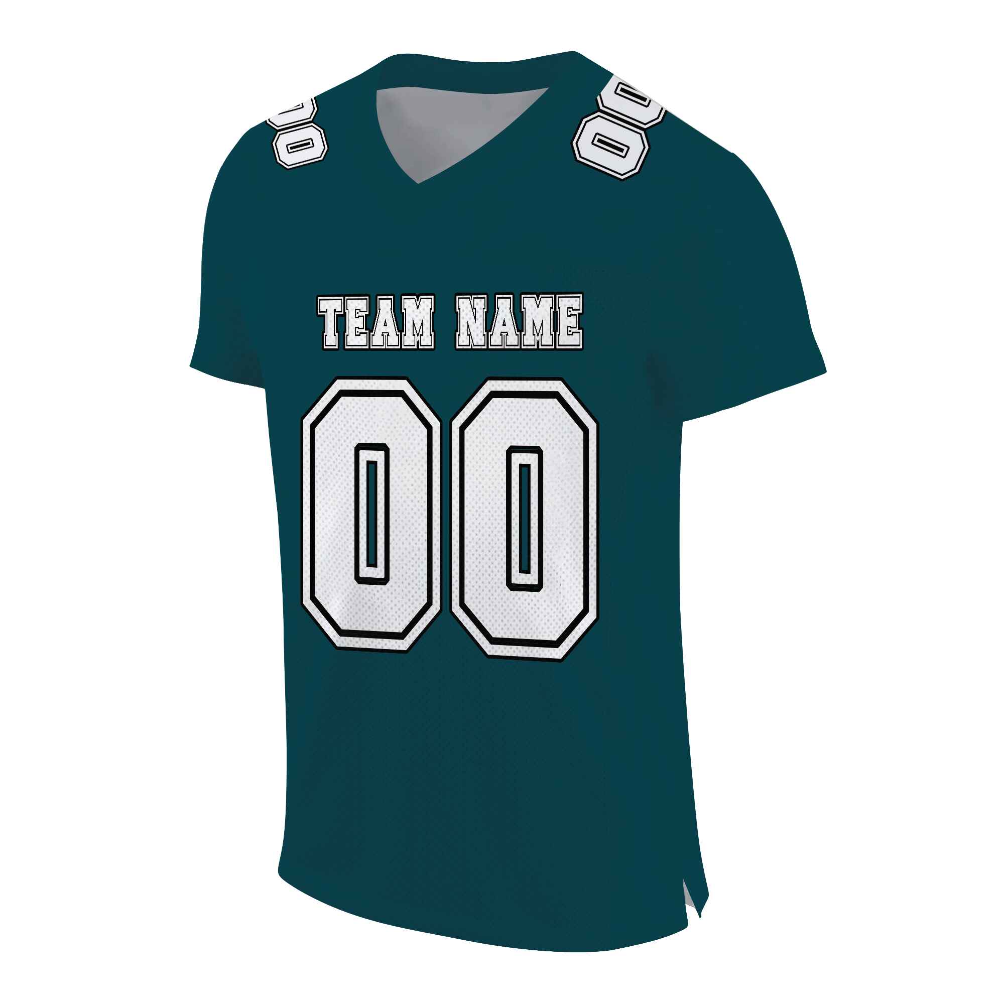 Custom Midnight Green White-Black Mesh Authentic Football Jersey