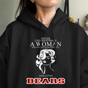 Never Underestimate A Woman Who Understand Football And Loves Bears Hoodie- Never Underestimate Sweatshirt- Custom Hoodies