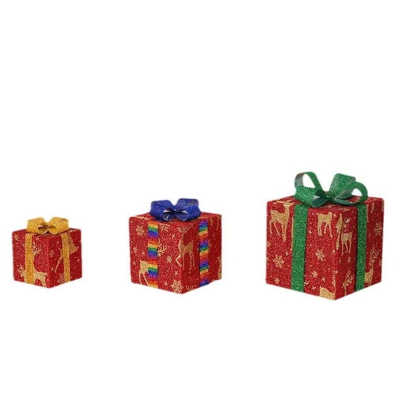 Christmas Glowing Gift Box – LED Ornament Lights for Outdoor & Indoor Holiday Decor
