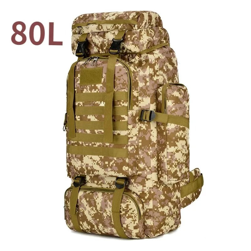 80L/100L Tactical Hiking Backpack – Large Capacity Oxford Mountaineering Backpack for Camping, Trekking & Travel