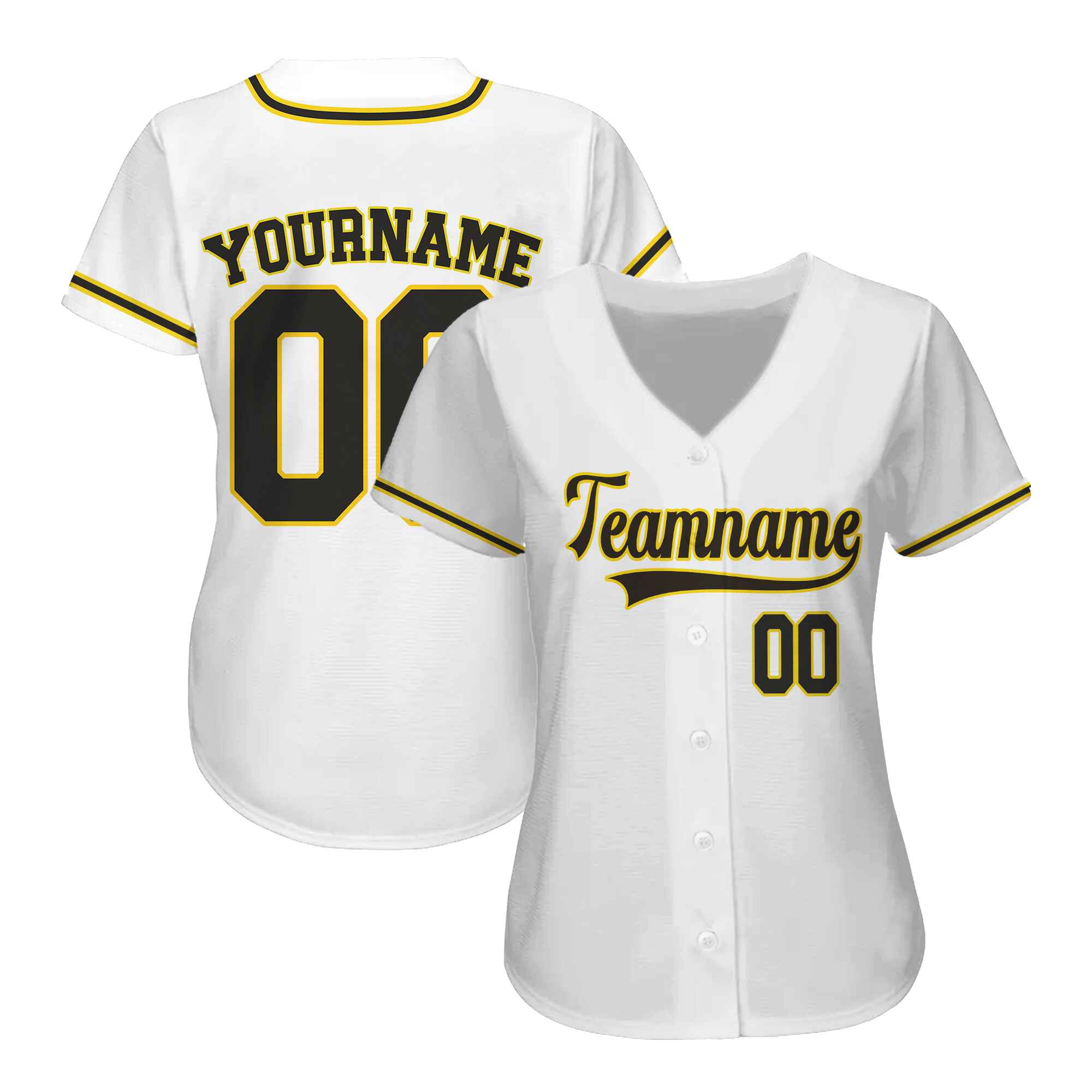 Custom White Black-Old Gold Authentic Baseball Jersey