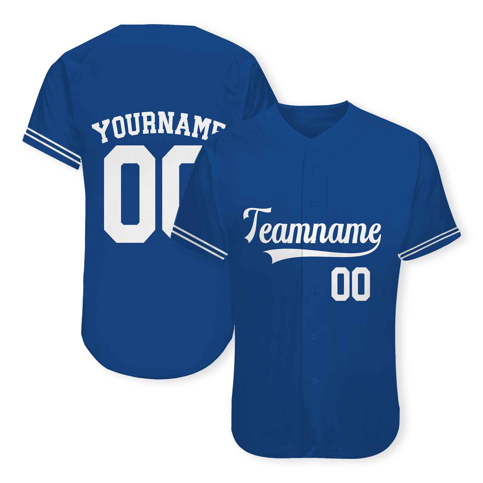 Custom Blue White Authentic Baseball Jersey