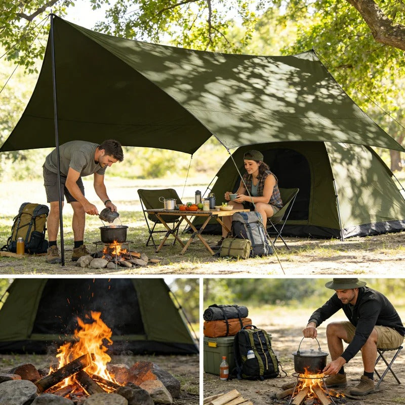Waterproof Camping Tarp – Ultralight Sun Shelter & Rain Fly for Camping, Beach & Outdoor Adventures