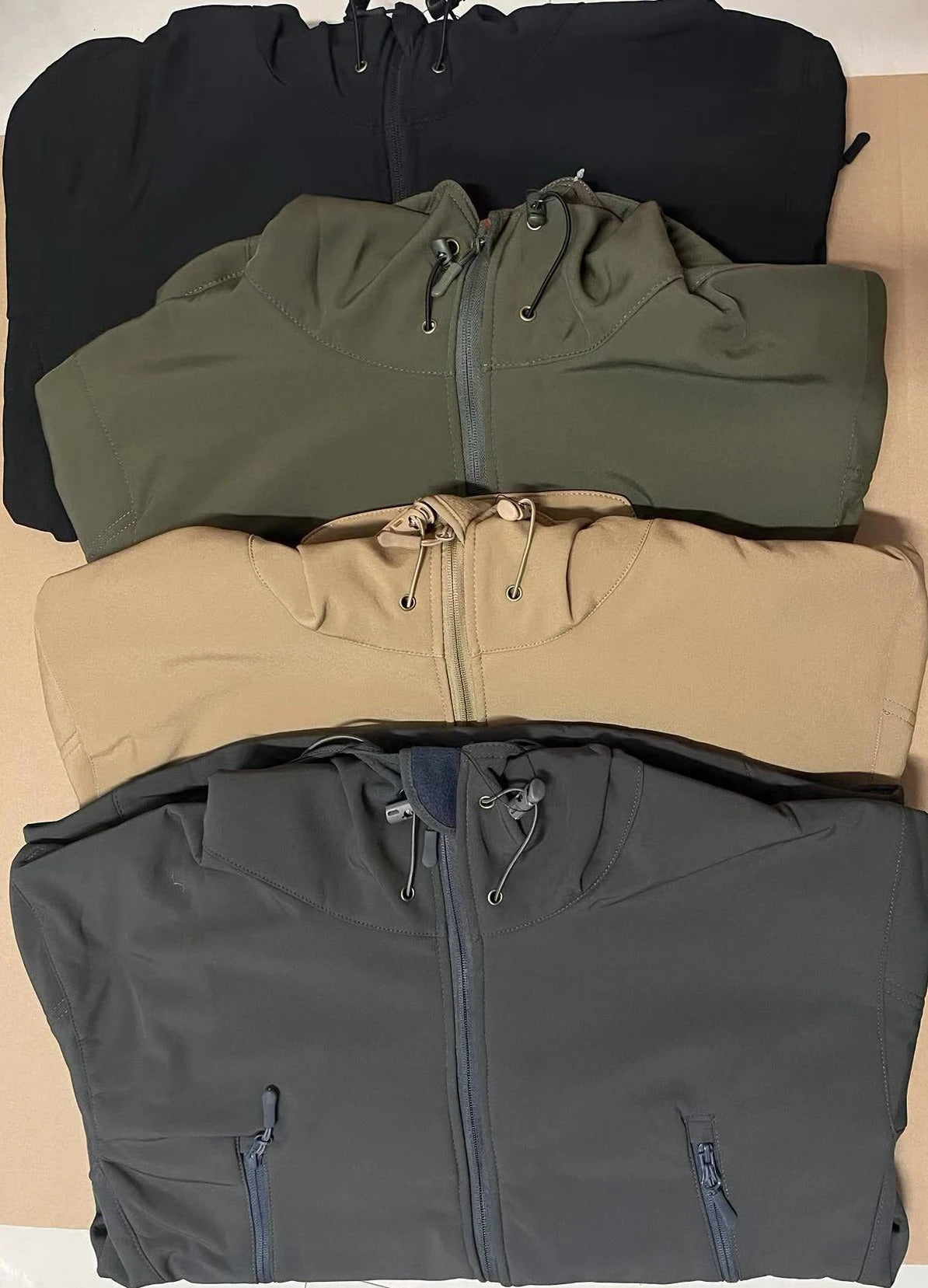 Men's Winter Softshell Fleece Hooded Jacket – Windproof Outdoor Hiking & Camping Coat