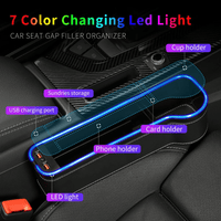 Thumbnail for 2 Pack Car Seat Gap Organizer, Custom Logo for Car, Multifunctional Seat Gap Storage Box with USB Car Charger, Car Seat Pockets with Led Light, Car Seat Gap Filler with Cup Holder