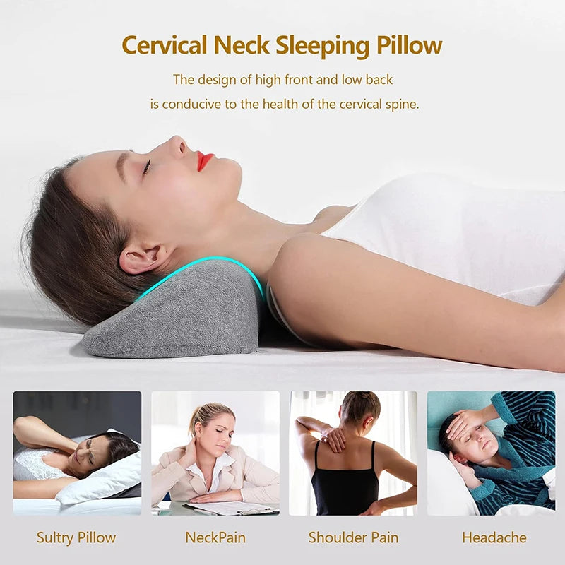 Memory Foam Cervical Pillow – Ergonomic Contour Bed Pillow for Side and Back Sleeping