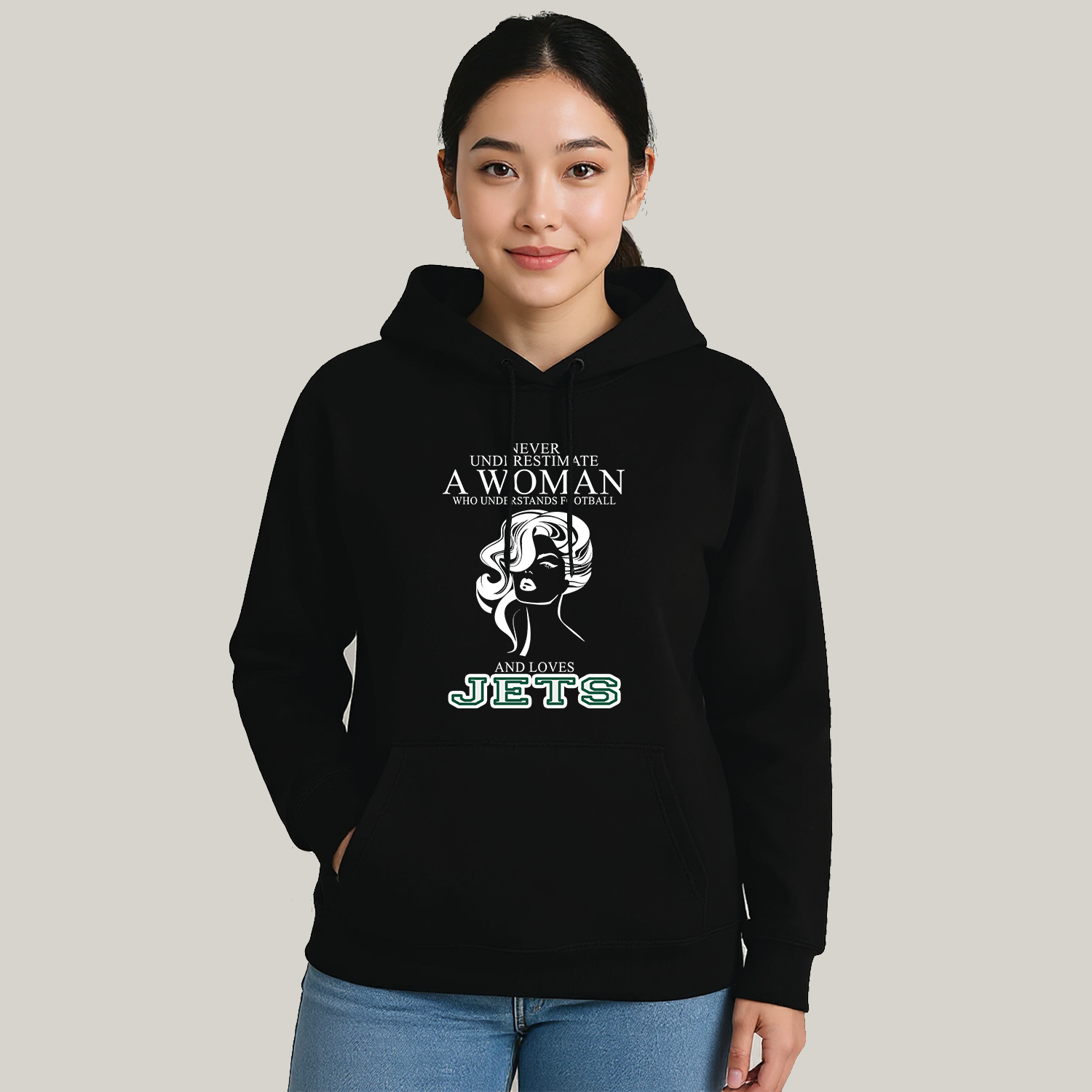 Never Underestimate A Woman Who Understand Football And Loves Jets Hoodie- Never Underestimate Sweatshirt- Custom Hoodies