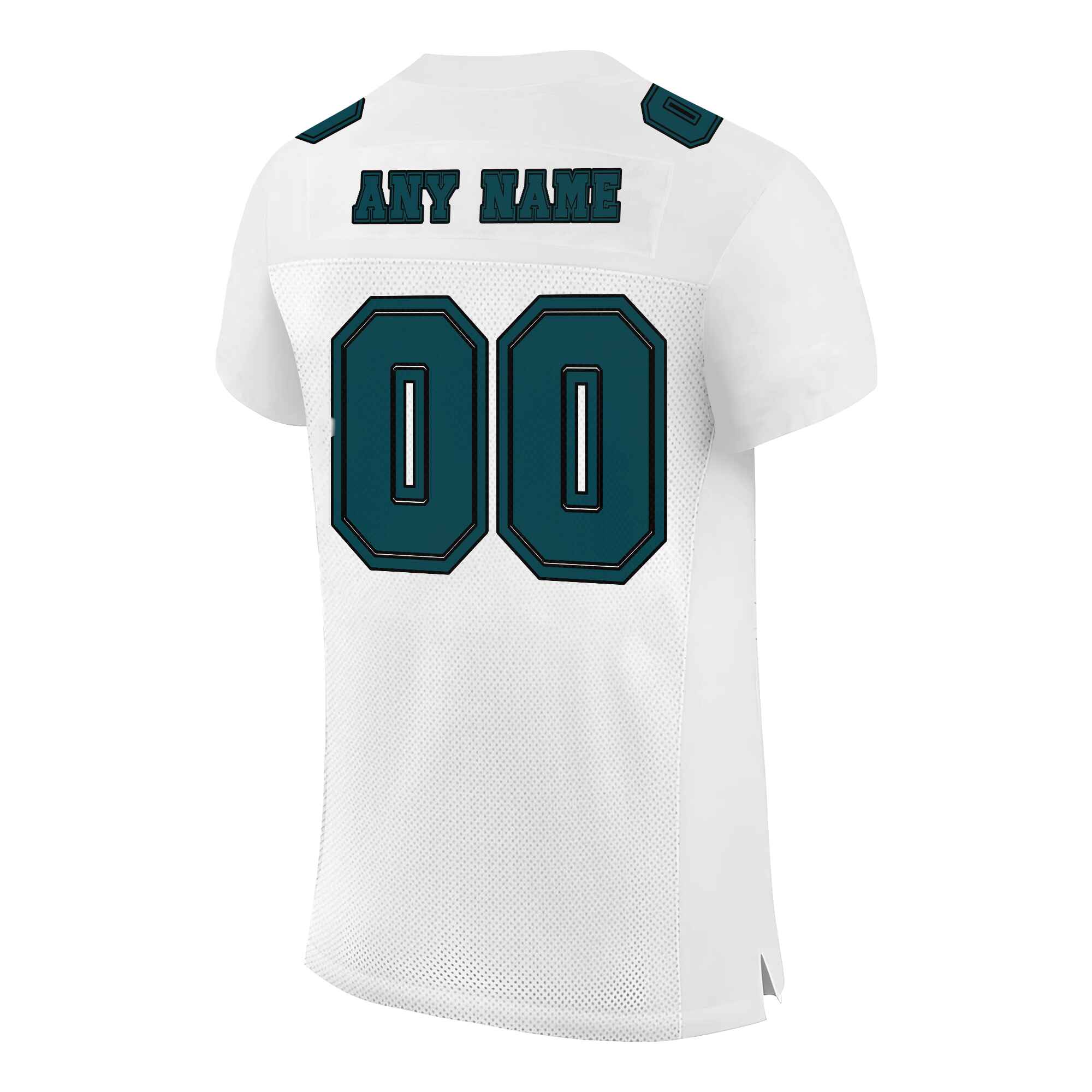Custom White Green-Black Mesh Authentic Football Jersey