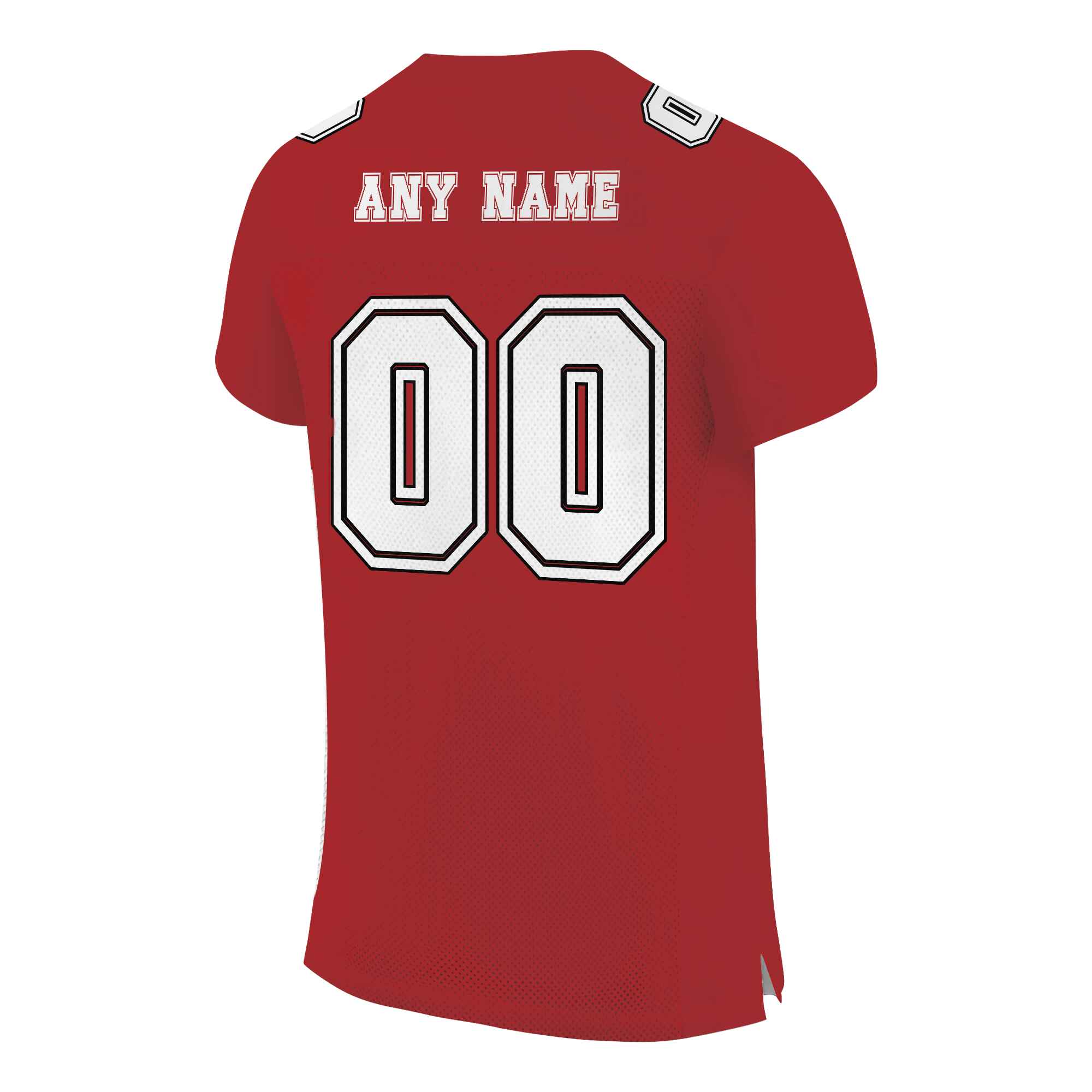 Custom Red White-Black Mesh Authentic Football Jersey