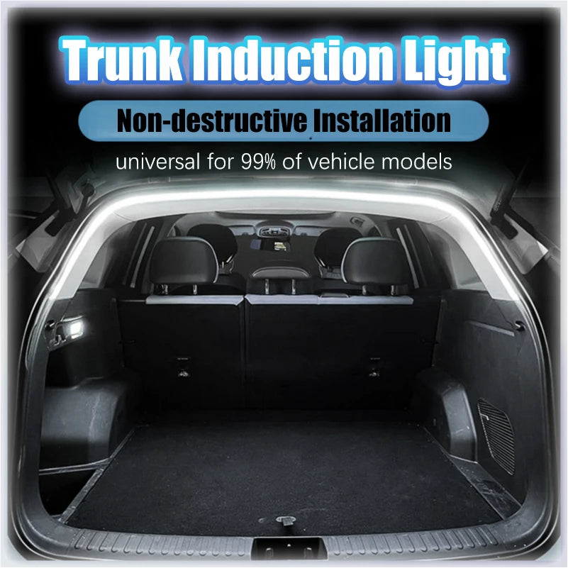 Car Trunk LED Light Strip – Waterproof Flexible PVC Ambient Light, Auto On/Off, Universal Fit for SUV & MPV