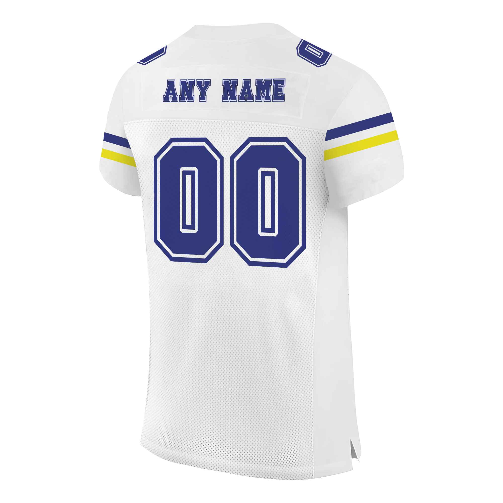 Custom White Royal-Gold Mesh Authentic Football Jersey