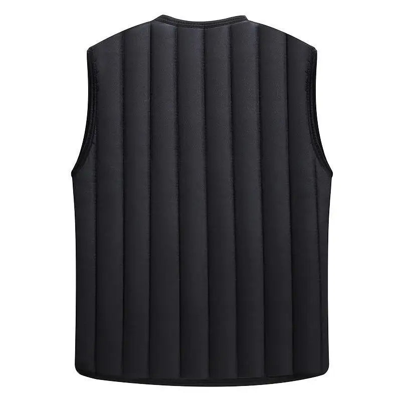 Outdoor Men’s Fleece Vest – Thick Sleeveless Jacket, Stripe Design, Warm Autumn Winter Waistcoat C15