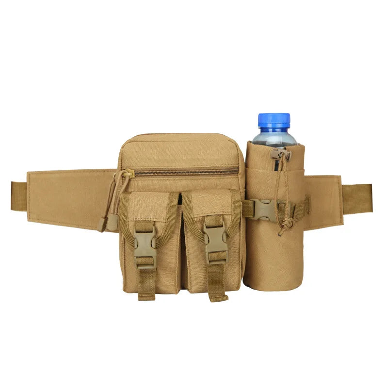Tactical Men Waist Pack Nylon Hiking Water Bottle Phone Pouch Outdoor Sports Hunting Climbing Camping Belt Bag