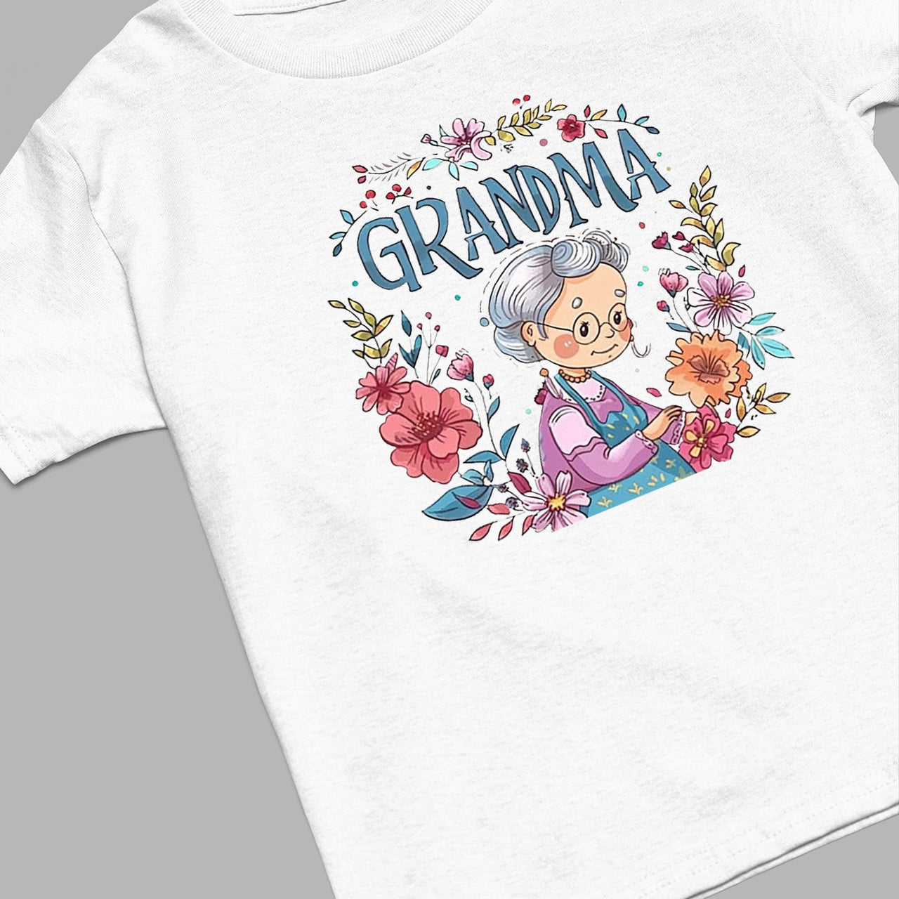 Cute Chibi Grandma T-Shirt, Floral Nana Shirt, Celebrate Mom, Nana Shirt, Grandma Hoodie, Grandma Shirt, Mother's Day Gift For Grandma, Happy Mother's Day 03