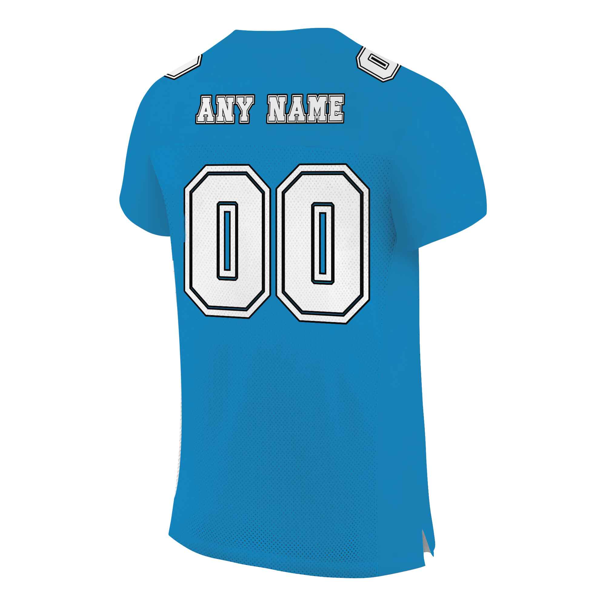 Custom Powder Blue White-Black Mesh Authentic Football Jersey