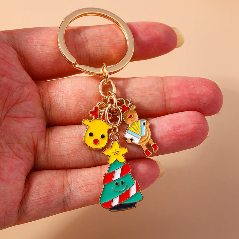 Fashion Merry Christmas Tree & Santa Claus Keychain – Car, Handbag, and Festival Gift for Women & Men