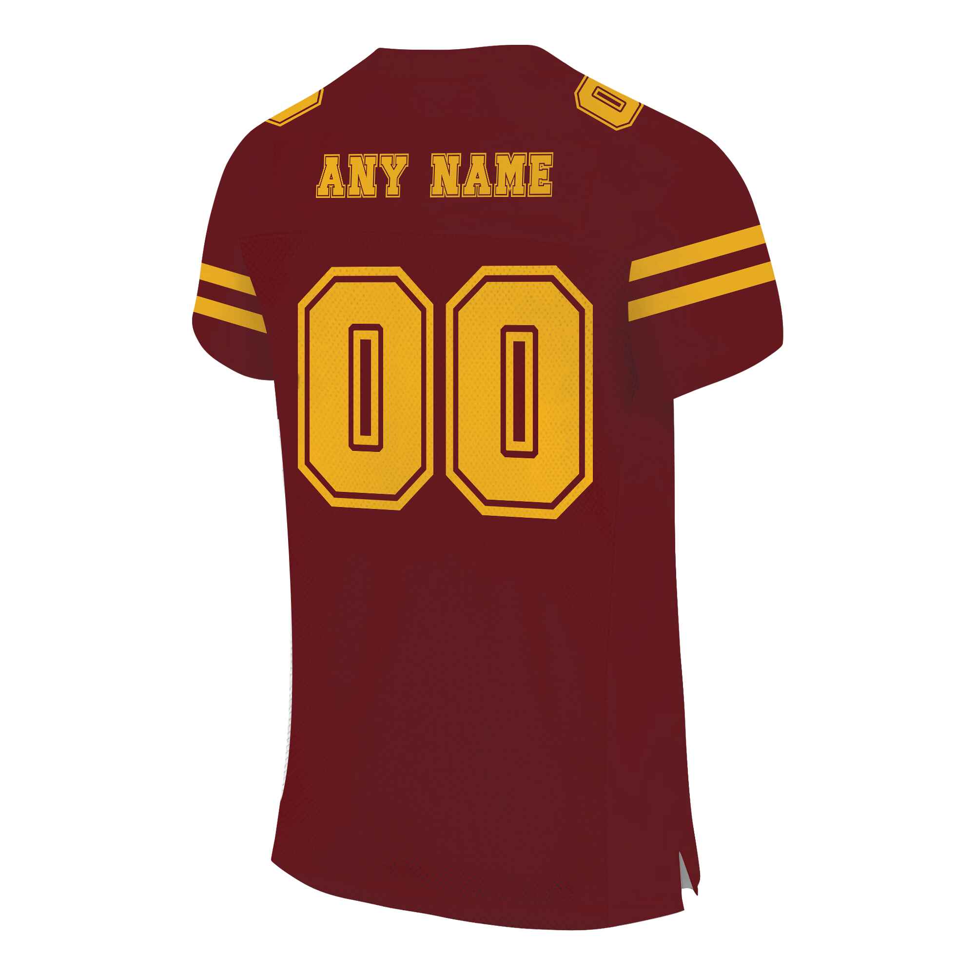 Custom Burgundy -Gold Mesh Authentic Football Jersey