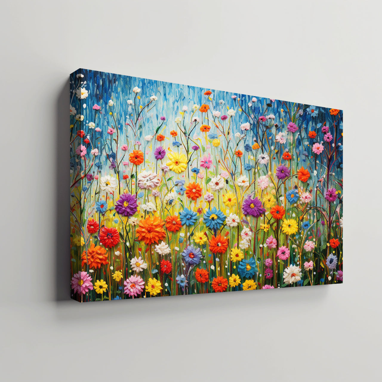 Wildflowers on Canvas, Flowers in Rain 04, Minimalist Flower Wall Art, Abstract Wall Art, Watercolor flowers, Floral Print, Classic, Rustic Farmhouse, Wildflower Home Decor, Flower Painting Canvas, Floral Wall Art