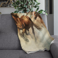 Thumbnail for Vintage Horse Equestrian Ephemera Velveteen Plush Blanket Gift for Horse lover, Farm House Decor, Equine Art, Antique Horse Decor, Equestrian Gifts 05