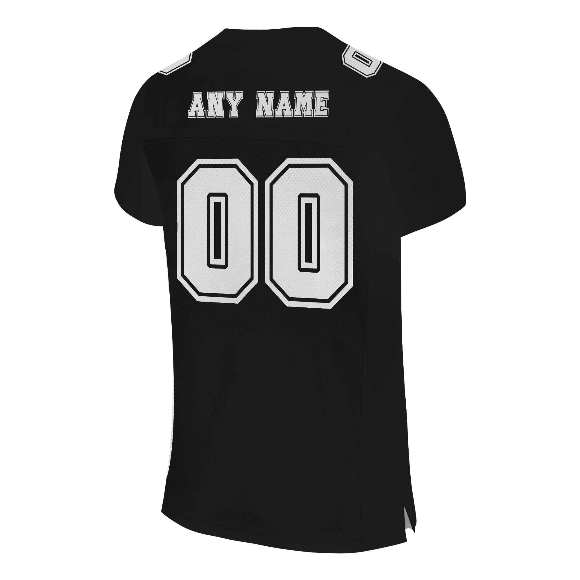 Custom Black White Mesh Authentic Football Jersey