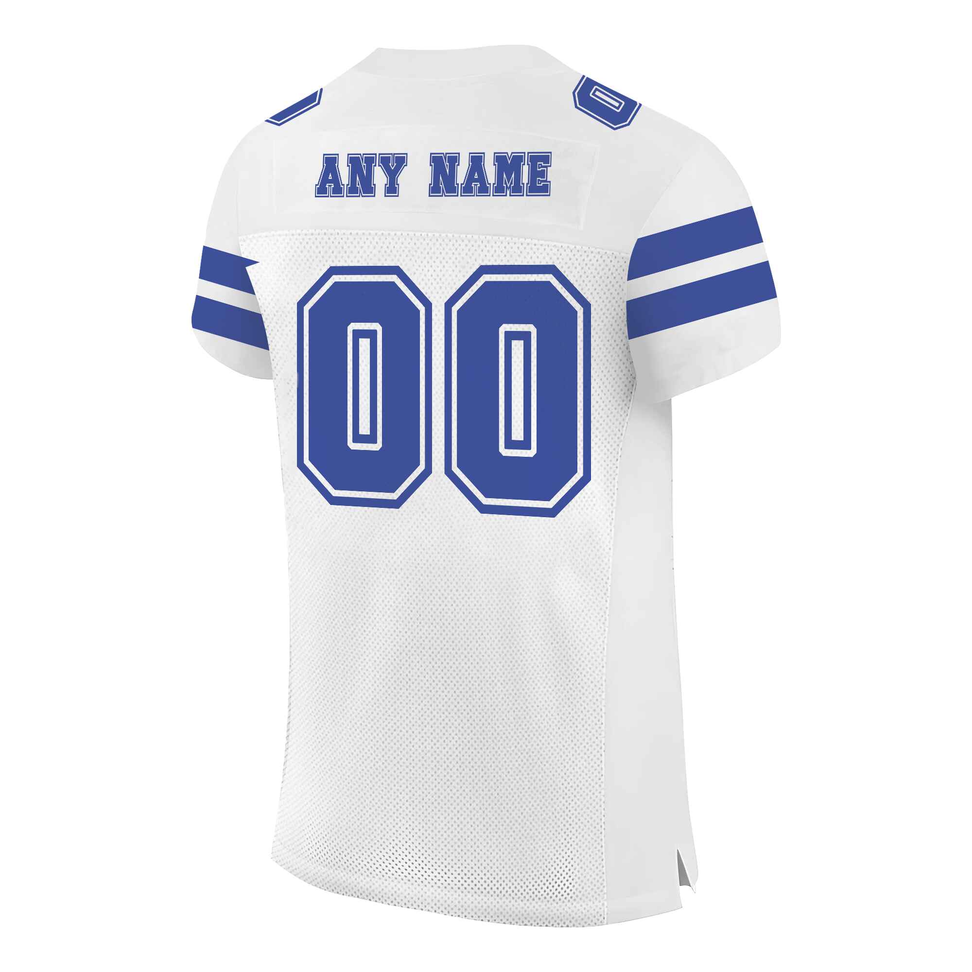 Custom White Blue-White Mesh Authentic Football Jersey