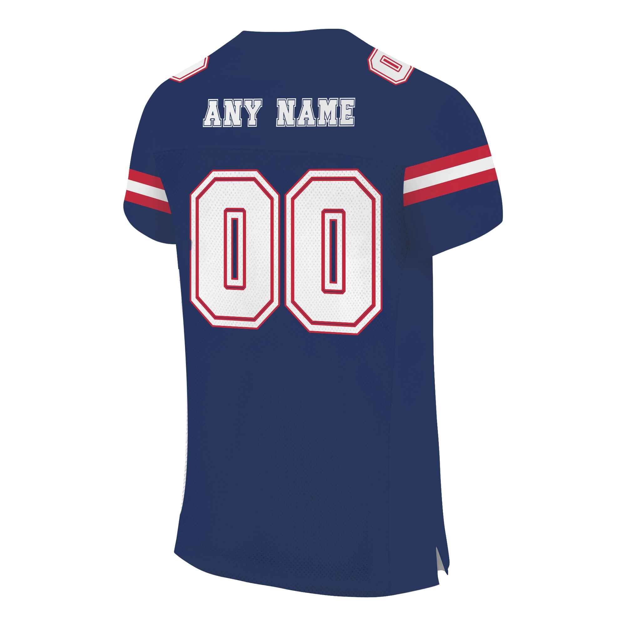 Custom Navy White-Red Mesh Authentic Football Jersey