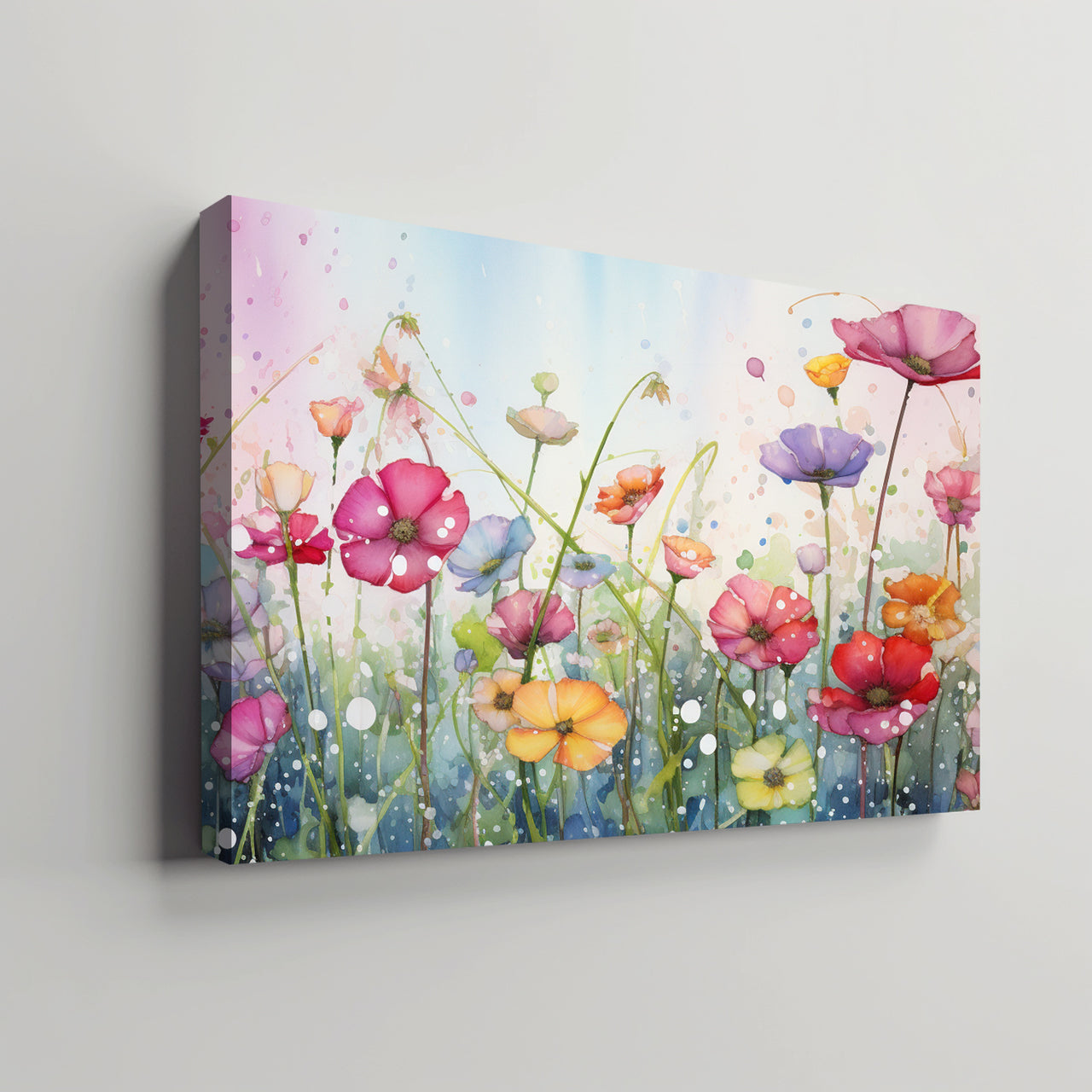 Wildflowers on Canvas, Flowers in Rain 03, Minimalist Flower Wall Art, Abstract Wall Art, Watercolor flowers, Floral Print, Classic, Rustic Farmhouse, Wildflower Home Decor, Flower Painting Canvas, Floral Wall Art