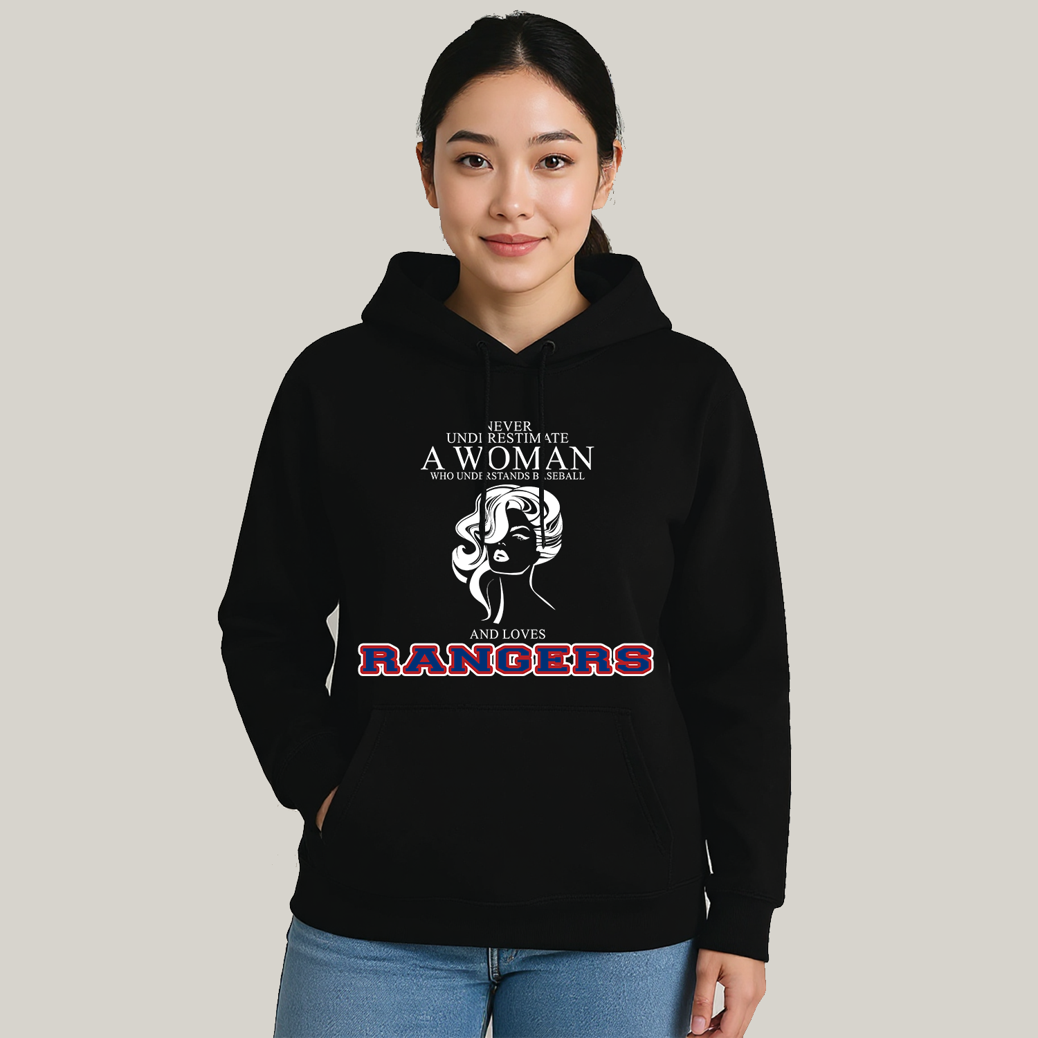 Never Underestimate A Woman Who Understand Baseball And Loves Rangers Hoodie- Never Underestimate Sweatshirt- Custom Hoodies
