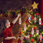 20Pcs Christmas Wooden Nutcracker Soldier Ornaments – Xmas Tree Hanging Decoration 2025 Holiday Home Decor