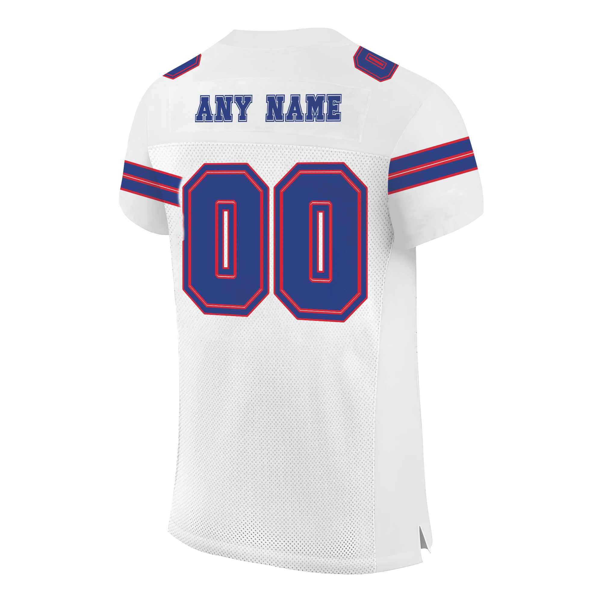 Custom White Royal-Red Mesh Authentic Football Jersey