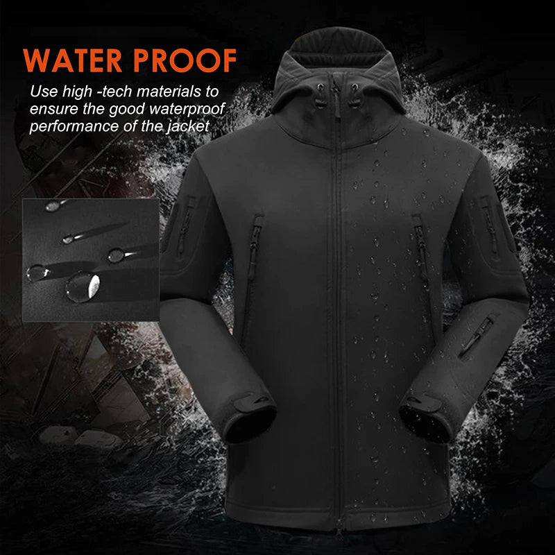 Men’s Soft Shell Tactical Set – Waterproof Fleece Lined Multi-Pocket Outdoor Wear