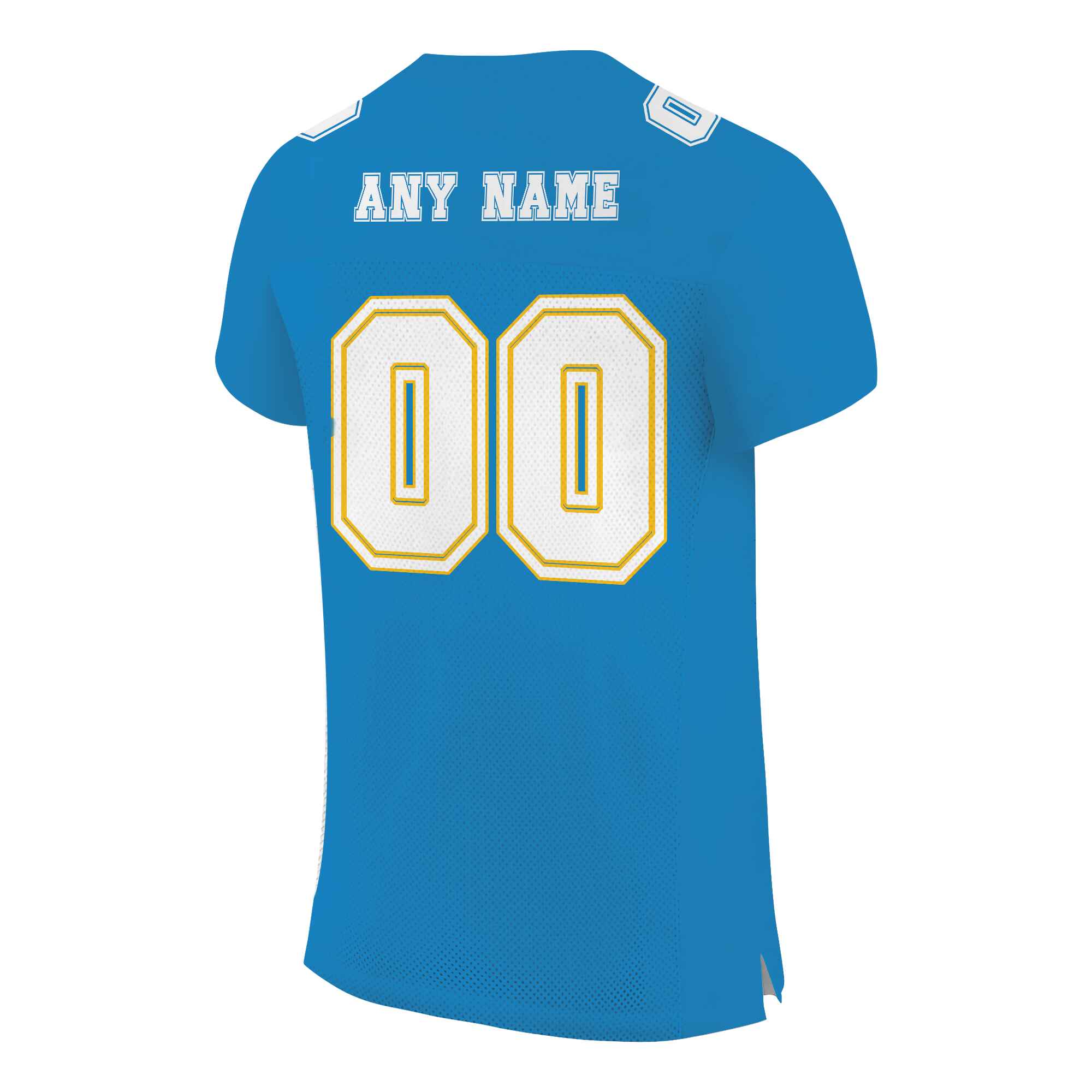 Custom Blue White-Gold Mesh Authentic Football Jersey