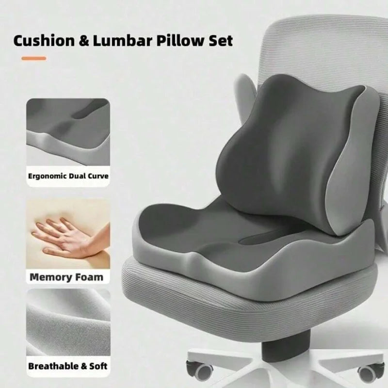 Ergonomic Memory Foam Seat Cushion – Contoured Chair Pad for Office, Car & Gaming