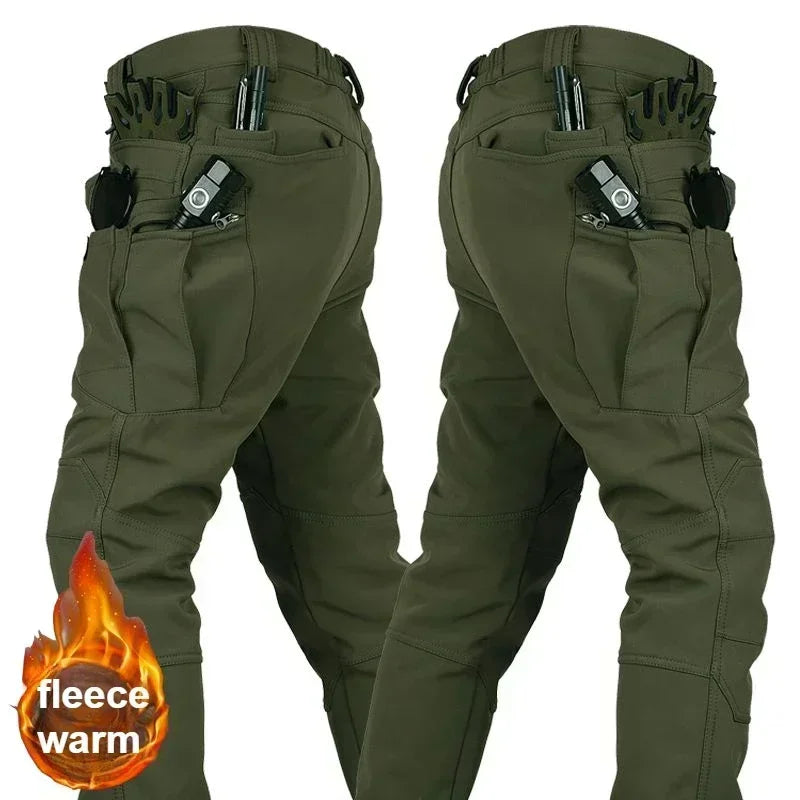 Men’s Soft Shell Outdoor Pants – Warm Multi-Pocket Wear-Resistant Winter Tactical Trousers