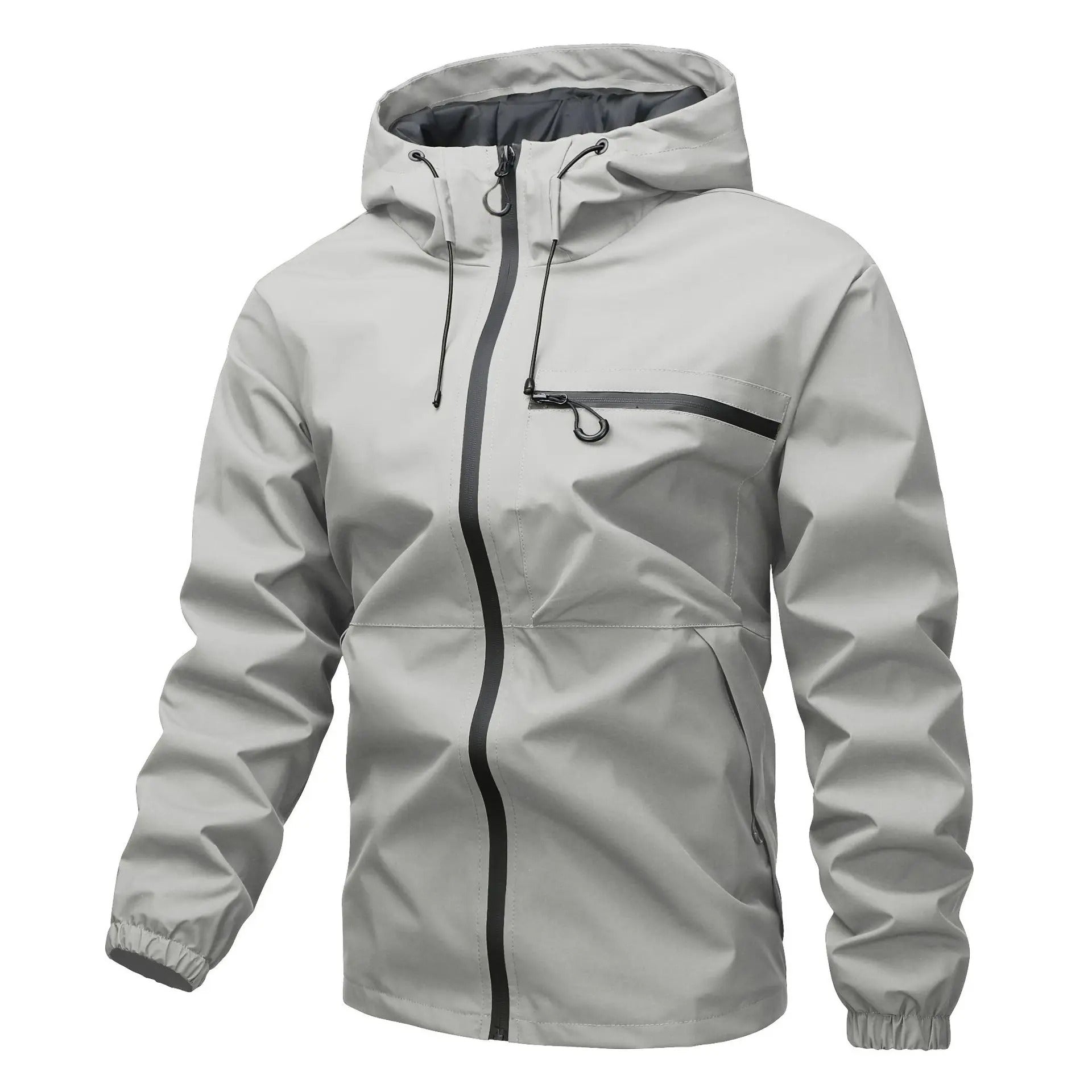 Men's Waterproof Hooded Rain Jacket – Lightweight Windproof Outdoor Hiking Windbreaker