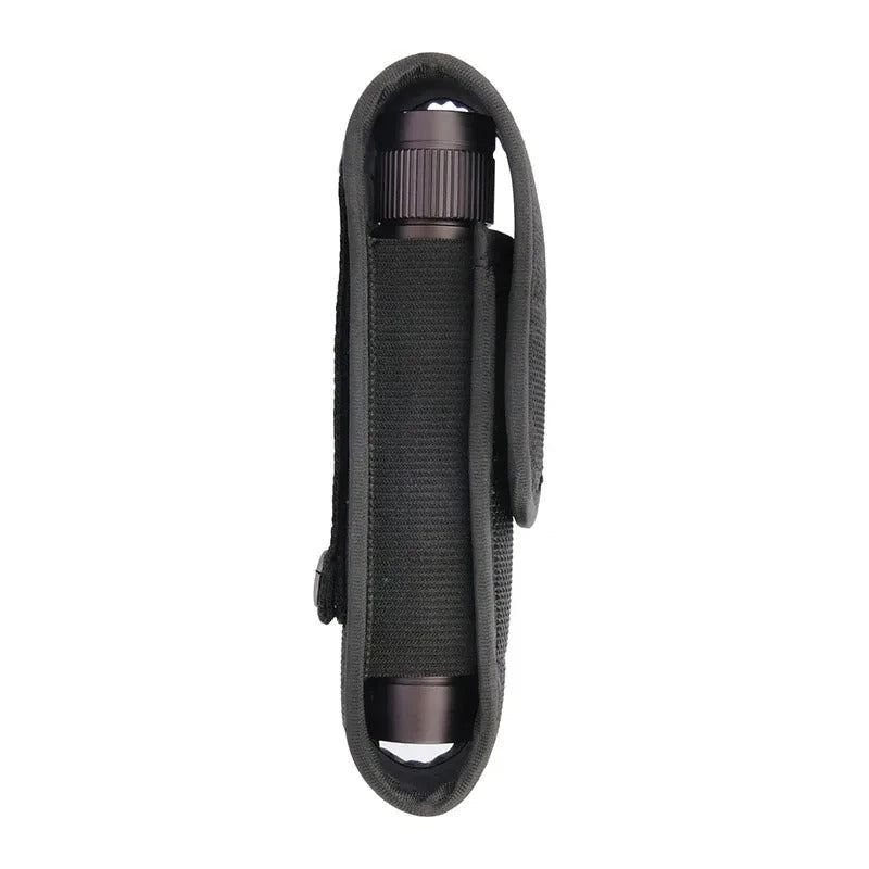 Tactical Flashlight Pouch LED Torch Holster Belt Waist Pack Tools Carry Case Outdoor Camping Hunting Knife Bag - Delicate Leather