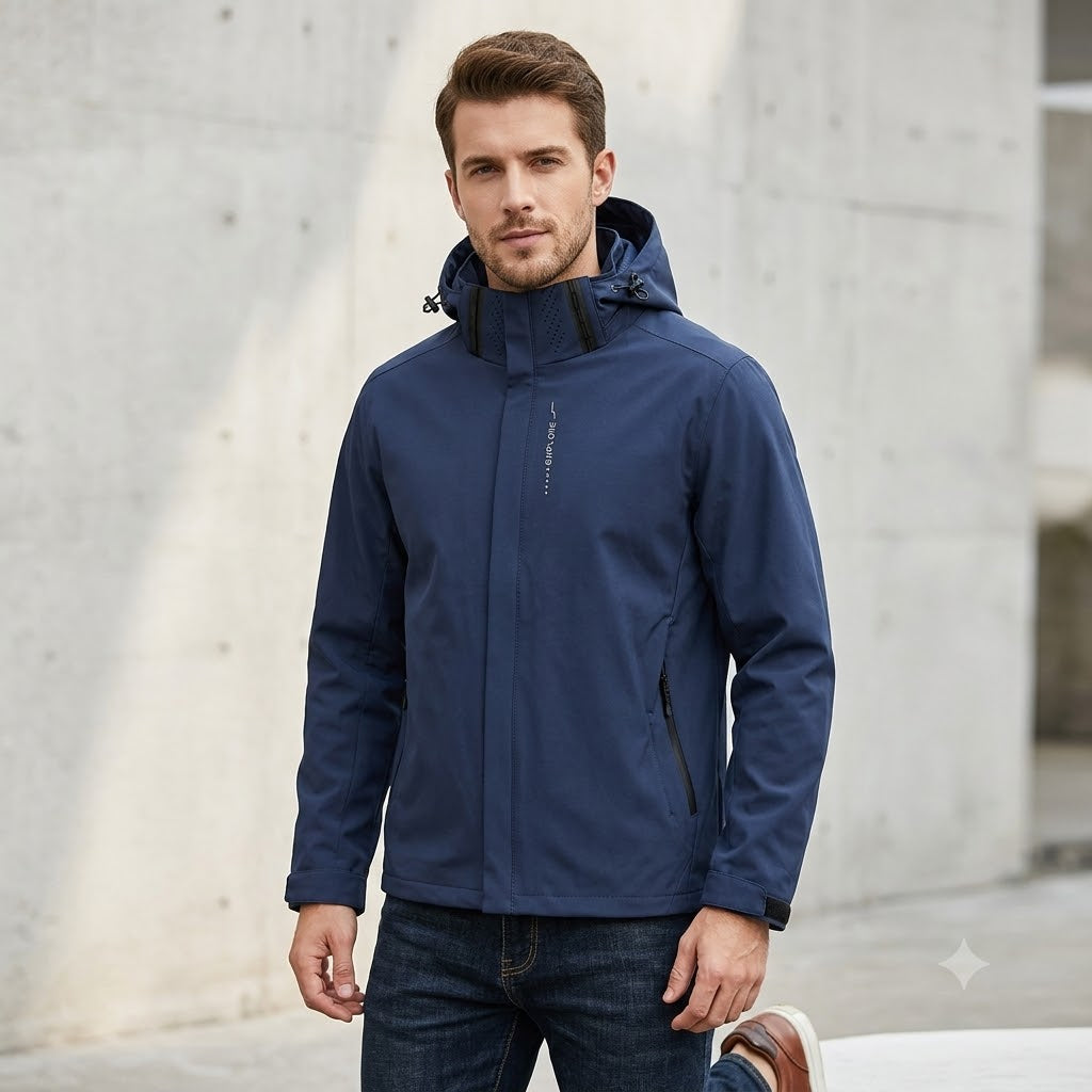 Men's Waterproof Outdoor Jacket – Lightweight Windproof Hooded Coat for Hiking, Cycling & Everyday Wear