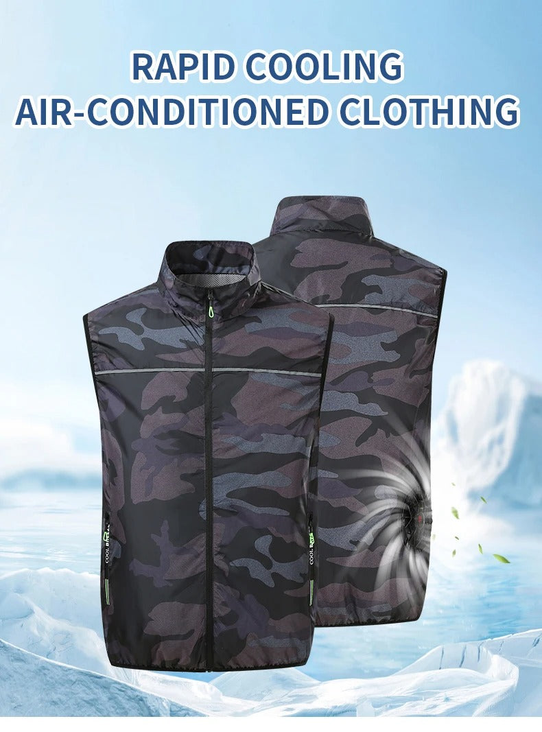 Cooling Fan Vest with 4 Fans – Breathable Summer Workwear Air Conditioning Vest for Outdoor Work, Hiking & Construction
