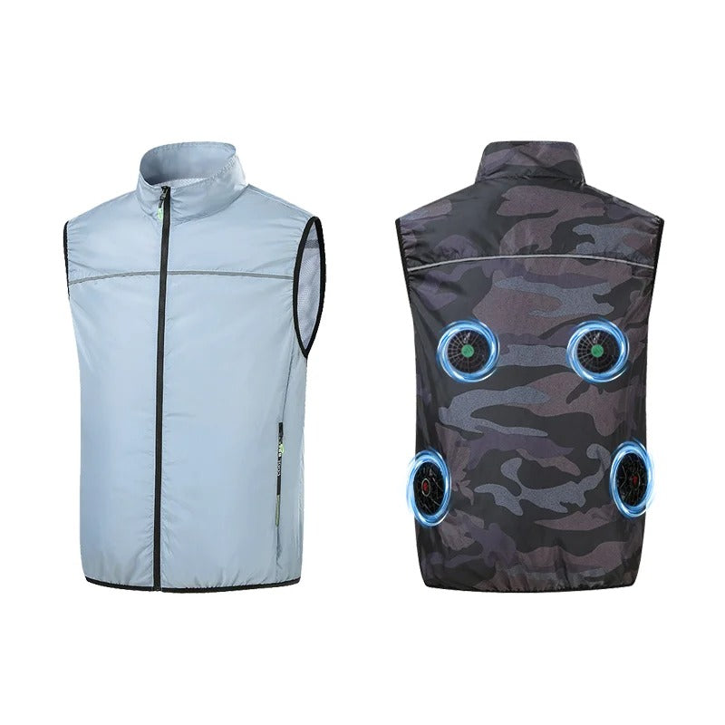 Cooling Fan Vest with 4 Fans – Breathable Summer Workwear Air Conditioning Vest for Outdoor Work, Hiking & Construction